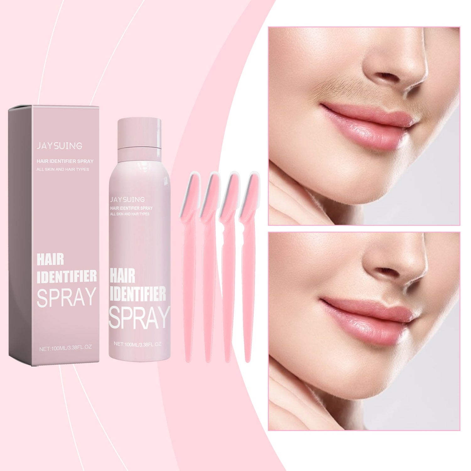 Jaysuing Facial Hair Removal Spray, Easily Softens Hair Facial Cleansing And Gentle Hair Removal Spray NexKart